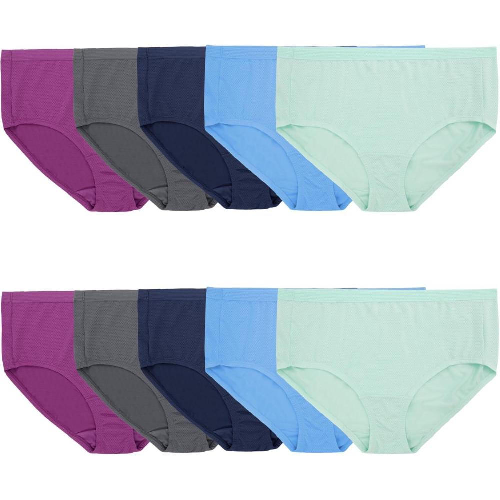 image:imageFruit of the Loom Womens Breathable Underwear Moisture Wicking Keeps You Cool amp Comfortable Available in Plus SizeMicro Mesh Plus Size Brief 10 Pack Colors May Vary