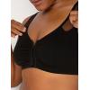 Fruit of The Loom Womens Comfort Front Close Sport Bra with Mesh Straps(Black Hue)