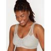 Fruit of The Loom Womens Comfort Front Close Sport Bra with Mesh Straps(Heather Grey/White)