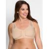 Fruit of The Loom Womens Comfort Front Close Sport Bra with Mesh Straps(Sand)