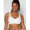 Fruit of The Loom Womens Comfort Front Close Sport Bra with Mesh Straps(White)