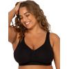 Fruit of The Loom Womens Plus Size Wireless Cotton Bra(Black Hue)