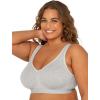 Fruit of The Loom Womens Plus Size Wireless Cotton Bra(Heather Grey)