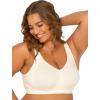 Fruit of The Loom Womens Plus Size Wireless Cotton Bra(Pristine)