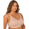 Fruit of The Loom Womens Plus Size Wireless Cotton Bra(Sand)