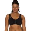 Fruit of The Loom Womens Comfort Front Close Sport Bra with Mesh Straps(Black Hue)