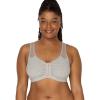 Fruit of The Loom Womens Comfort Front Close Sport Bra with Mesh Straps(Heather Grey)