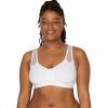 Fruit of The Loom Womens Comfort Front Close Sport Bra with Mesh Straps(White)