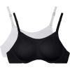 Fruit of the Loom Breathable Cami Bra with Convertible Straps 2 Pack – White/Black 36B