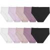 Fruit of the Loom Women’s Lightweight Microfiber Underwear, Smooth Under Clothes, Available in Plus Size(Plus Size Hi Cut – 10 Pack – Black/White/Purple)