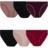 Fruit of the Loom Women’s Lightweight Microfiber Underwear, Smooth Under Clothes, Available in Plus Size(Ribbed Bikini – 6 Pack – Colors May Vary)