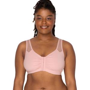 Fruit of The Loom Womens Comfort Front Close Sport Bra with Mesh Straps(Blushing Rose)