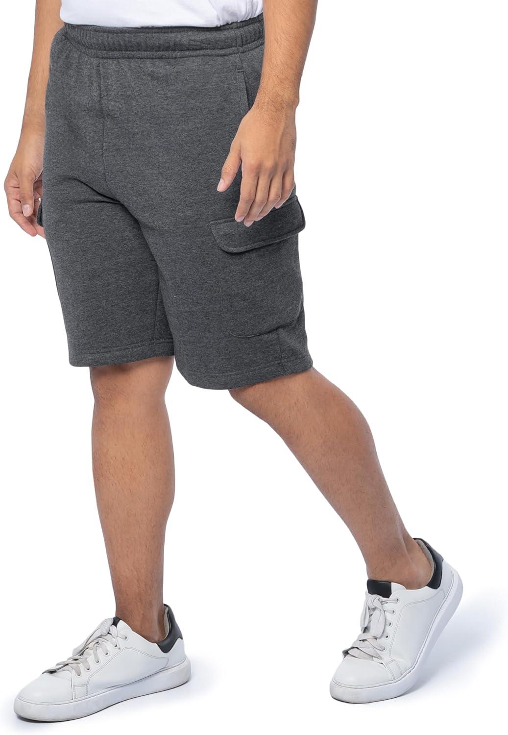 image:imageFruit of the Loom Mens Fleece Cargo ShortsBlack Heather