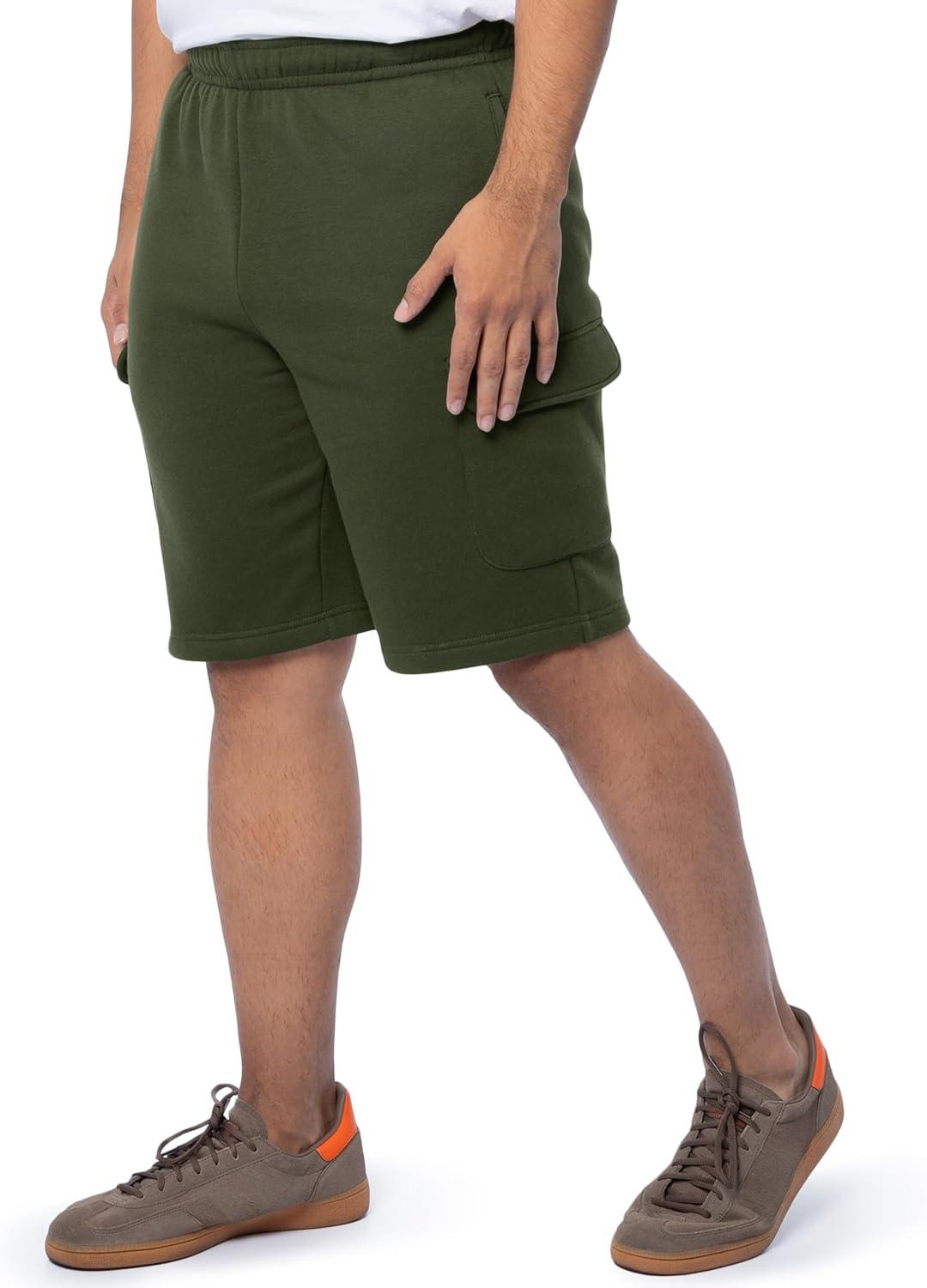 image:imageFruit of the Loom Mens Fleece Cargo ShortsDuffle Bag Green