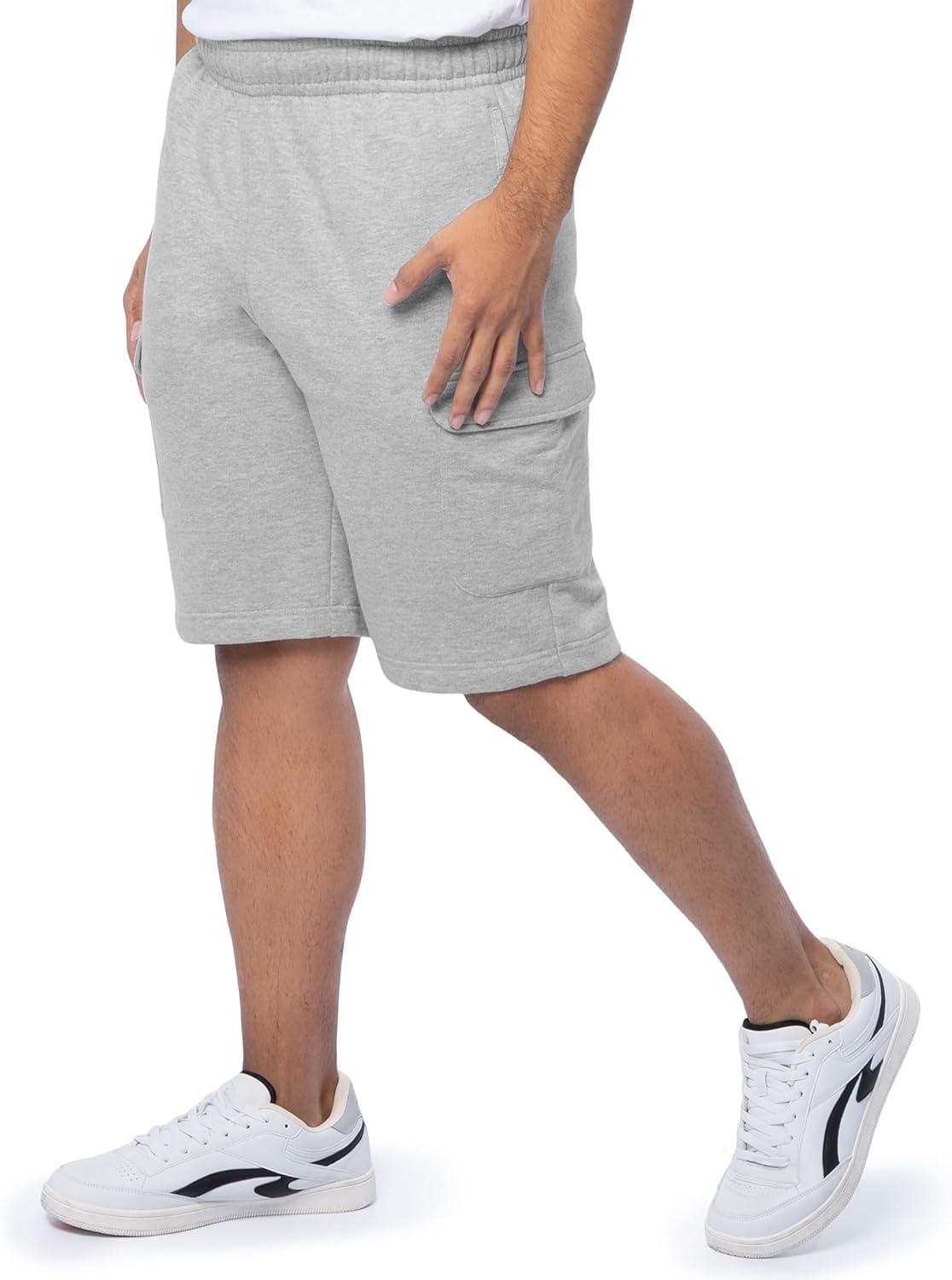 image:imageFruit of the Loom Mens Fleece Cargo ShortsLight Grey Heather