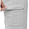 Fruit of the Loom Men’s Fleece Cargo Shorts(Light Grey Heather)
