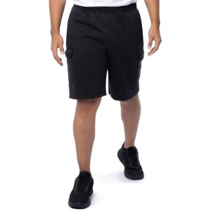 Fruit of the Loom Men’s Fleece Cargo Shorts(Black)