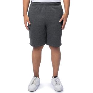 Fruit of the Loom Men’s Fleece Cargo Shorts(Black Heather)
