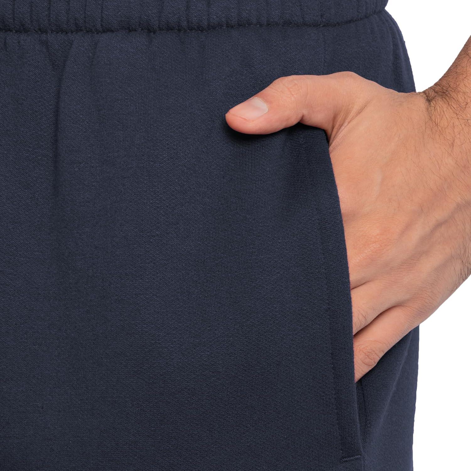 image:imageFruit of The Loom Eversoft Fleece Joggers with Pockets Relaxed Fit Moisture Wicking Breathable Tapered SweatpantsCotton Blend Navy