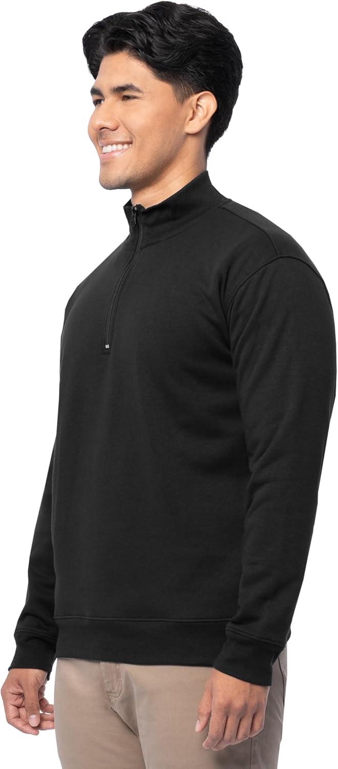image:imageFruit of the Loom Mens Fleece QuarterZip Pullover SweatshirtBlack