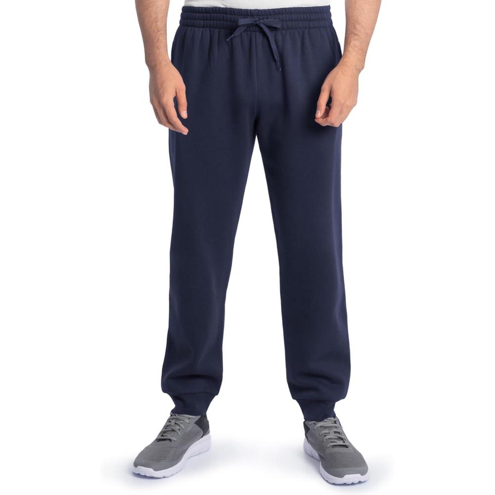image:imageFruit of The Loom Eversoft Fleece Joggers with Pockets Relaxed Fit Moisture Wicking Breathable Tapered SweatpantsCotton Blend  Navy