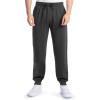 Fruit of The Loom Eversoft Fleece Joggers with Pockets, Relaxed Fit, Moisture Wicking, Breathable, Tapered Sweatpants(Cotton Blend – Black Heather)