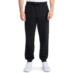 Fruit of The Loom Eversoft Fleece Joggers with Pockets, Relaxed Fit, Moisture Wicking, Breathable, Tapered Sweatpants(Cotton Blend – Black)