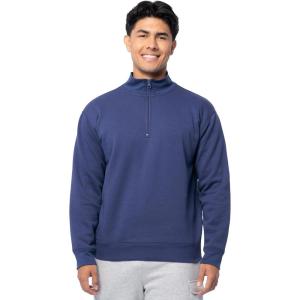 Fruit of the Loom Men’s Fleece Quarter-Zip Pullover Sweatshirt(Deep Cobalt)