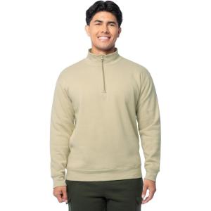 Fruit of the Loom Men’s Fleece Quarter-Zip Pullover Sweatshirt(Eucalyptus)