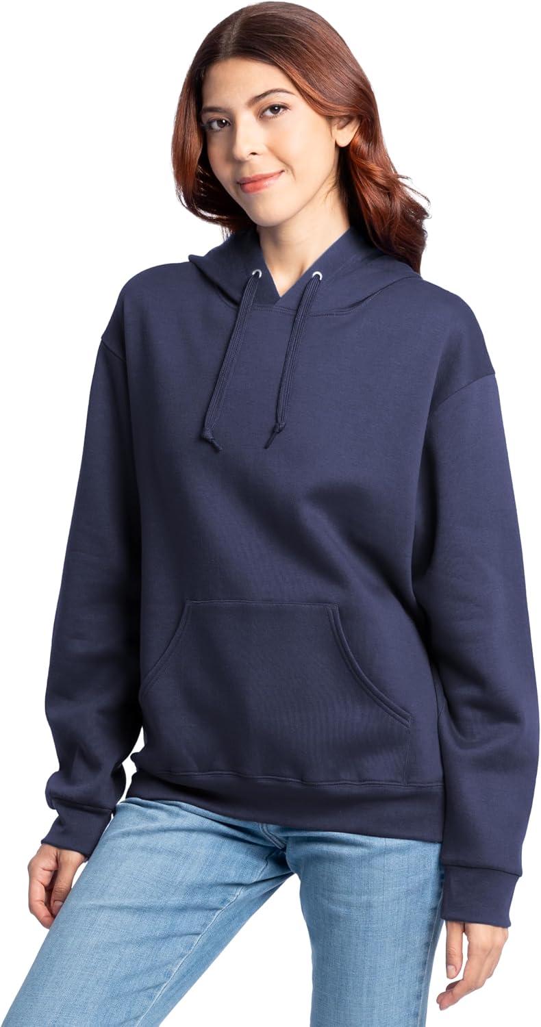image:imageFruit of the Loom Mens Eversoft Fleece Pullover Hooded Sweatshirt Moisture Wicking amp BreathableNavy Pullover