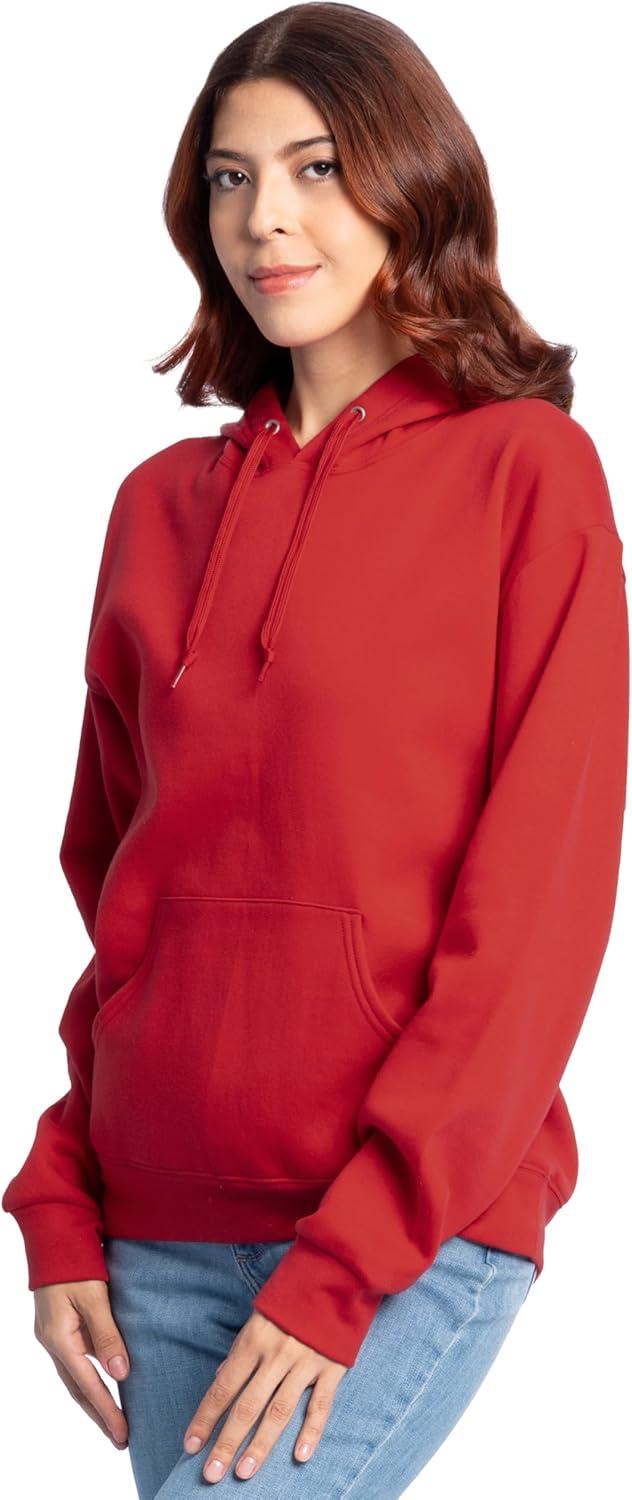 image:imageFruit of the Loom Mens Eversoft Fleece Pullover Hooded Sweatshirt Moisture Wicking amp BreathableTrue Red