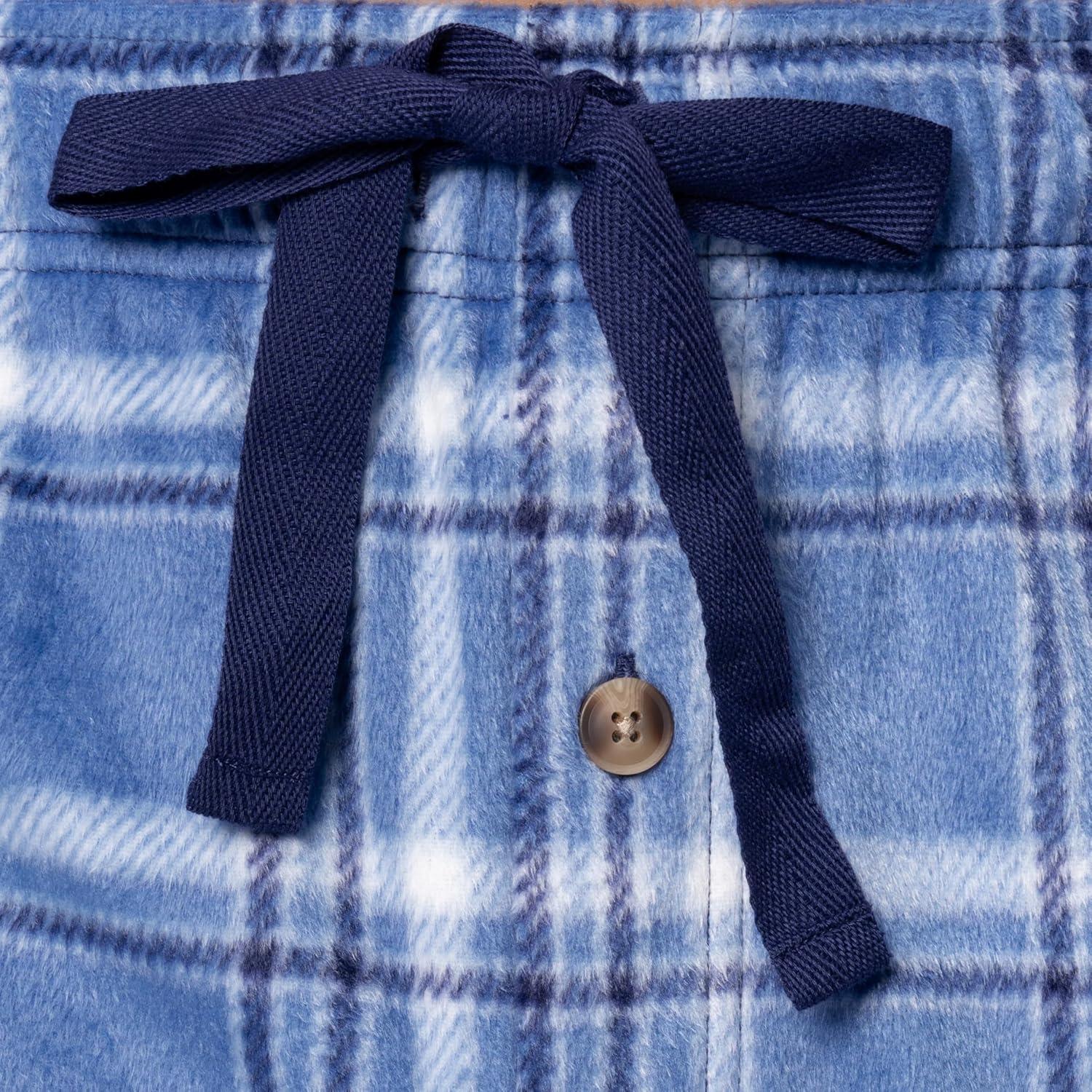 image:imageFruit of the Loom Mens Microsuede Fleece Sleep Pajama Pants 2packBlue PlaidNavy Check