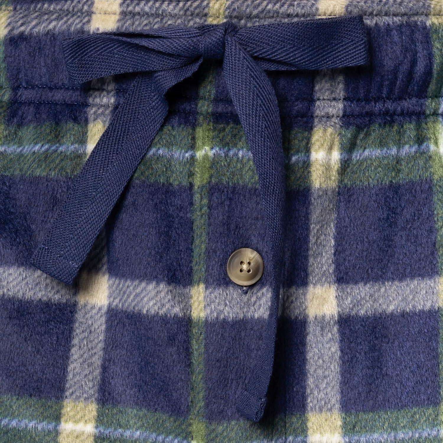 image:imageFruit of the Loom Mens Microsuede Fleece Sleep Pajama Pants 2packNavyGreen Plaid