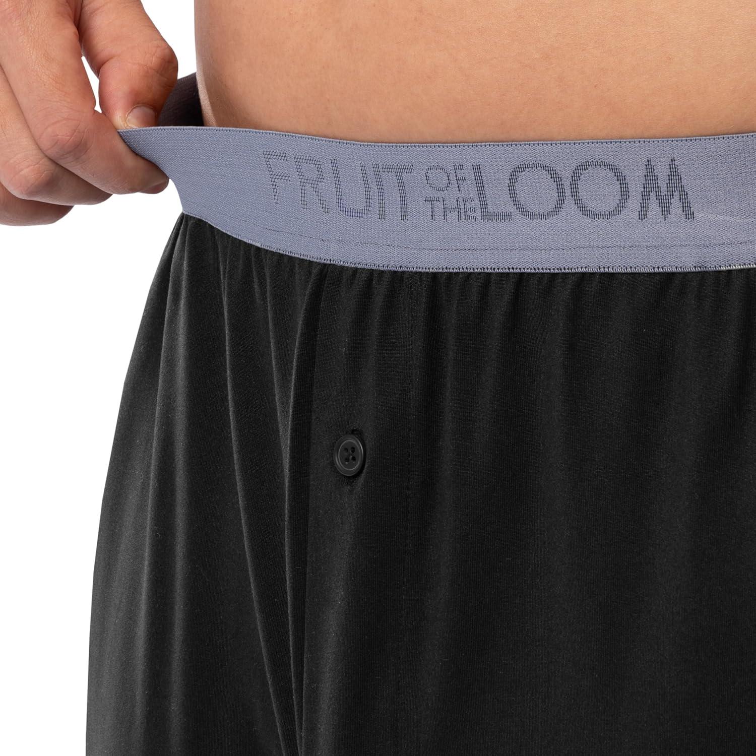 image:imageFruit of the Loom mens Stretch Mesh Jersey Top and Pant Sleep Pajama SetBlack