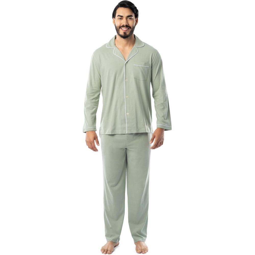 image:imageFruit of the Loom Mens Jersey Knit Pajama Sleep SetGreen