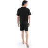 Fruit of the Loom Men’s 360 Stretch Short Sleeve Shirt and Shorts Pajama Sleep Set(Black)
