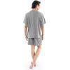 Fruit of the Loom Men’s 360 Stretch Short Sleeve Shirt and Shorts Pajama Sleep Set(Grey Heather)