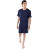 Fruit of the Loom Men’s 360 Stretch Short Sleeve Shirt and Shorts Pajama Sleep Set(Navy)