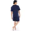 Fruit of the Loom Men’s 360 Stretch Short Sleeve Shirt and Shorts Pajama Sleep Set(Navy)