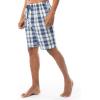 Fruit of the Loom Men’s Extra Soft Woven Poplin Sleep Shorts(Blue Plaid)