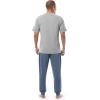 Fruit of the Loom Men’s French Terry Top and Jogger Sleep Pajama Set(Heather Grey/Blue)