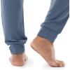 Fruit of the Loom Men’s French Terry Top and Jogger Sleep Pajama Set(Heather Grey/Blue)