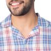 Fruit of the Loom Men’s Long Sleeve Broadcloth Pajama Set(Ivory/Blue/Red Plaid)