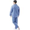 Fruit of the Loom Men’s Long Sleeve Broadcloth Pajama Set(Medium Blue)