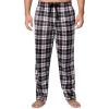 Fruit of the Loom Men’s Microsuede Fleece Sleep Pajama Pants, 2-pack(Black Plaid/Red Check)
