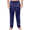 Fruit of the Loom Men’s Microsuede Fleece Sleep Pajama Pants, 2-pack(Blue Plaid/Navy Check)