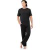Fruit of the Loom mens Stretch Mesh Jersey Top and Pant Sleep Pajama Set(Black)
