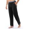 Fruit of the Loom mens Stretch Mesh Jersey Top and Pant Sleep Pajama Set(Black)