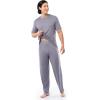 Fruit of the Loom mens Stretch Mesh Jersey Top and Pant Sleep Pajama Set(Grey Heather)