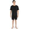Fruit of the Loom Men’s 360 Stretch Short Sleeve Shirt and Shorts Pajama Sleep Set(Black)